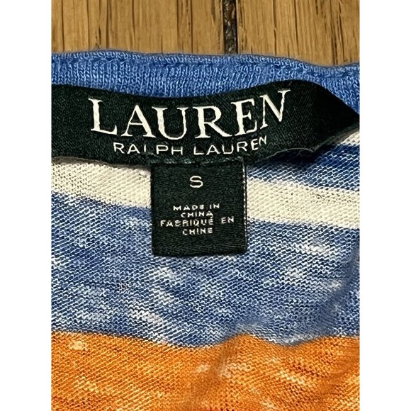 Lauren Ralph Lauren LRL Womens Multicolor Striped Boat Neck Shirt Size Small - Picture 3 of 5